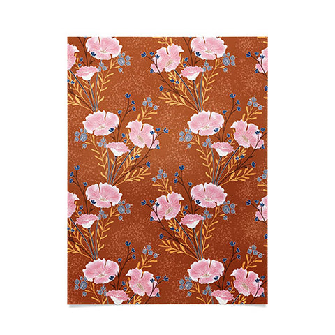 Schatzi Brown Carrie Floral Caramel Poster