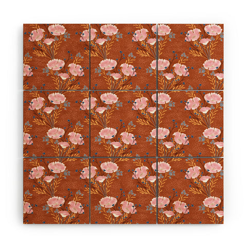 Schatzi Brown Carrie Floral Caramel Wood Wall Mural