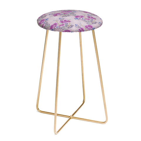 Schatzi Brown Carrie Floral Lilac Counter Stool