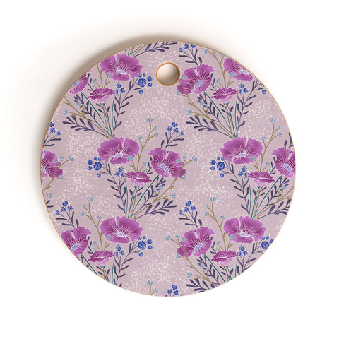 Schatzi Brown Carrie Floral Lilac Cutting Board Round