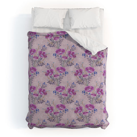 Schatzi Brown Carrie Floral Lilac Duvet Cover