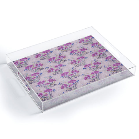 Schatzi Brown Carrie Floral Lilac Acrylic Tray