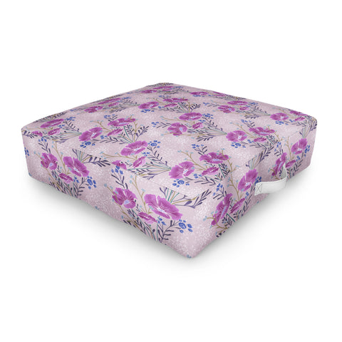 Schatzi Brown Carrie Floral Lilac Outdoor Floor Cushion