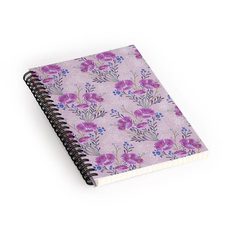 Schatzi Brown Carrie Floral Lilac Spiral Notebook