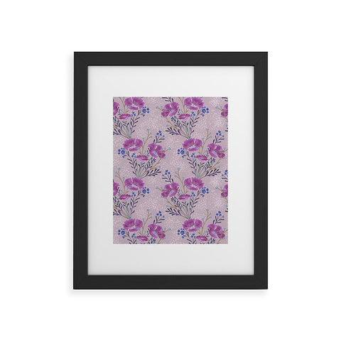 Schatzi Brown Carrie Floral Lilac Framed Art Print