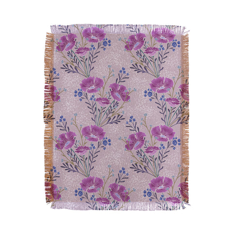 Schatzi Brown Carrie Floral Lilac Throw Blanket