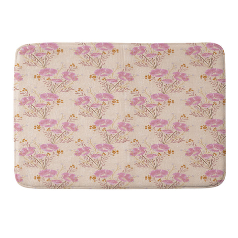 Schatzi Brown Carrie Floral Pink Memory Foam Bath Mat