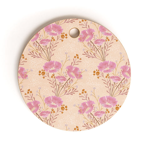Schatzi Brown Carrie Floral Pink Cutting Board Round