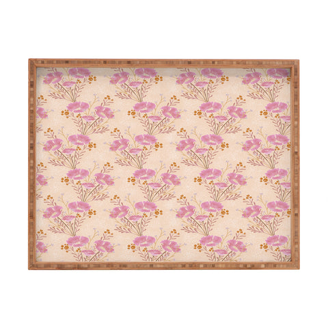 Schatzi Brown Carrie Floral Pink Rectangular Tray