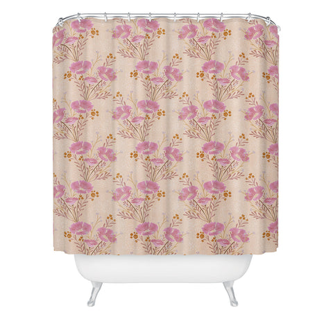 Schatzi Brown Carrie Floral Pink Shower Curtain