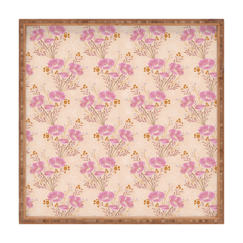 Schatzi Brown Carrie Floral Pink Square Tray