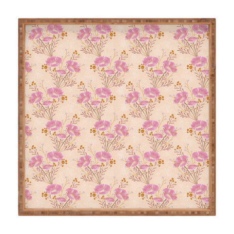 Schatzi Brown Carrie Floral Pink Square Tray