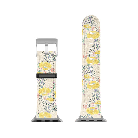 Schatzi Brown Carrie Floral Yellow Apple Watch Band