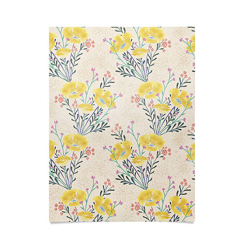 Schatzi Brown Carrie Floral Yellow Poster