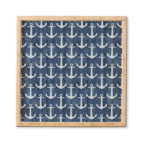 Schatzi Brown Chevron Anchor Denim Framed Wall Art