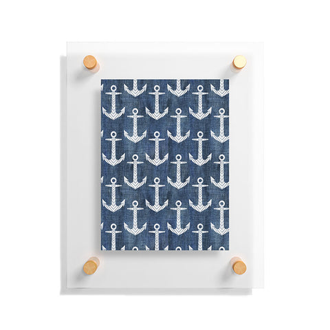 Schatzi Brown Chevron Anchor Denim Floating Acrylic Print