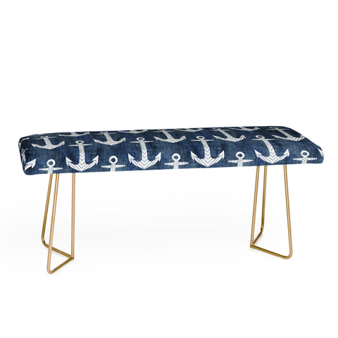 Schatzi Brown Chevron Anchor Denim Bench