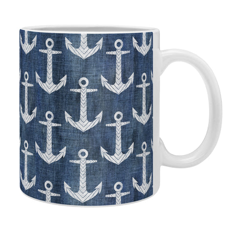 Schatzi Brown Chevron Anchor Denim Coffee Mug