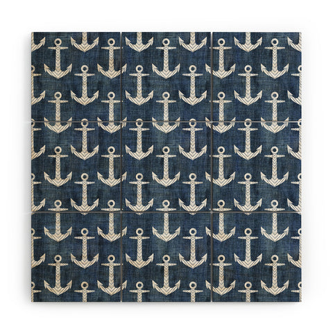 Schatzi Brown Chevron Anchor Denim Wood Wall Mural
