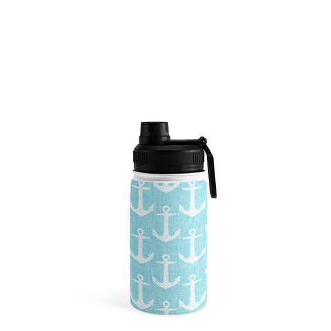 Schatzi Brown Chevron Anchor Light Aqua Water Bottle