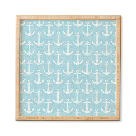 Schatzi Brown Chevron Anchor Light Aqua Framed Wall Art