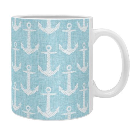 Schatzi Brown Chevron Anchor Light Aqua Coffee Mug