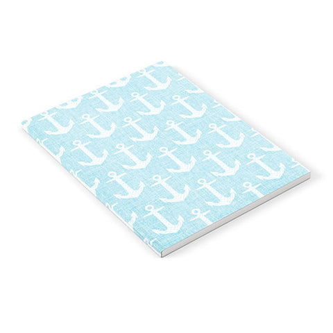 Schatzi Brown Chevron Anchor Light Aqua Notebook