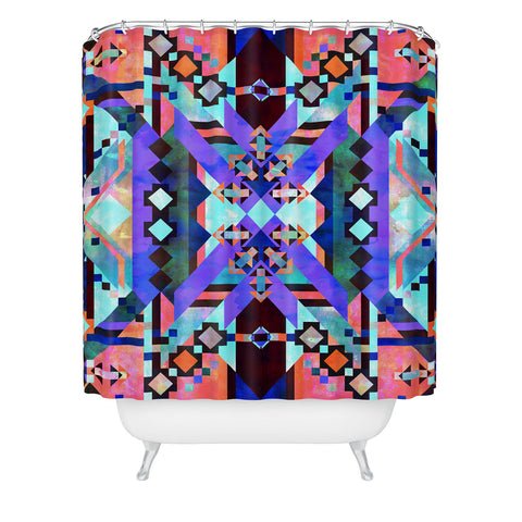 Schatzi Brown Chichen Itza Dark Shower Curtain