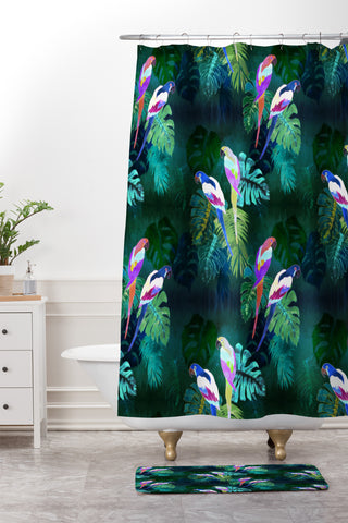 Schatzi Brown Cubana Shower Curtain And Mat