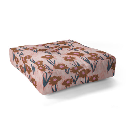 Schatzi Brown Danni Floral Pink Floor Pillow Square