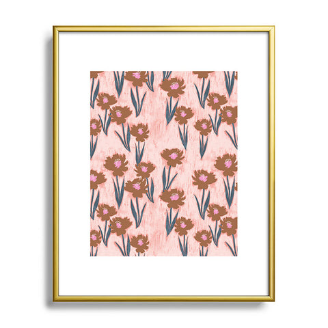 Schatzi Brown Danni Floral Pink Metal Framed Art Print