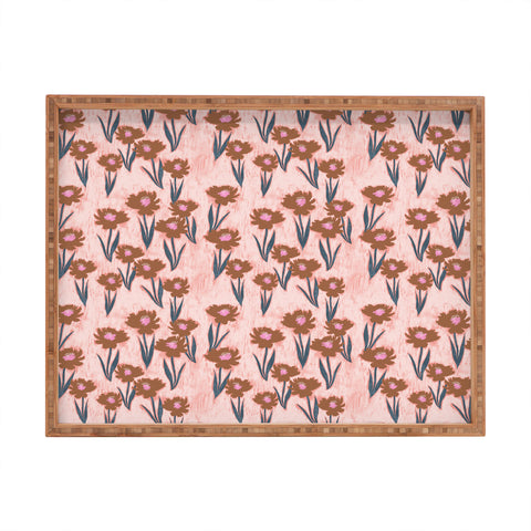 Schatzi Brown Danni Floral Pink Rectangular Tray