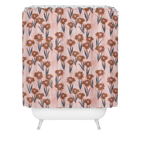 Schatzi Brown Danni Floral Pink Shower Curtain