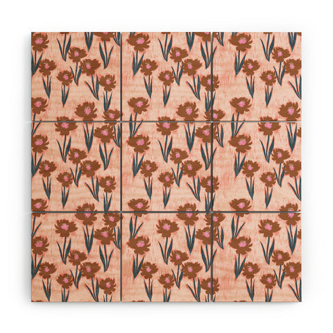Schatzi Brown Danni Floral Pink Wood Wall Mural