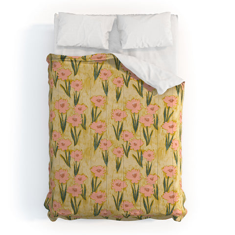 Schatzi Brown Danni Floral Yellow Comforter