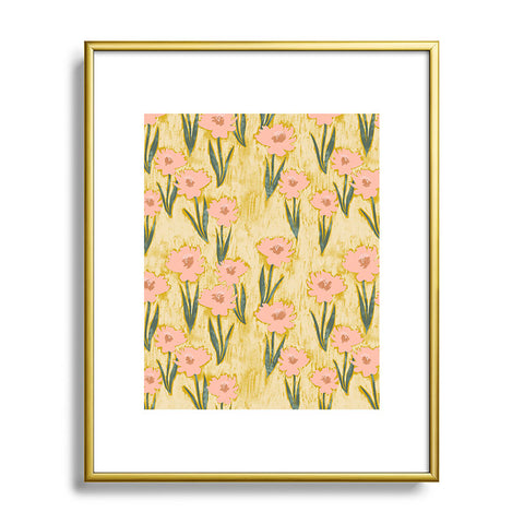 Schatzi Brown Danni Floral Yellow Metal Framed Art Print