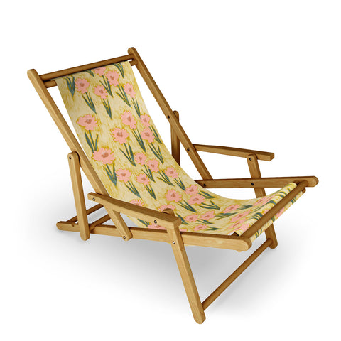 Schatzi Brown Danni Floral Yellow Sling Chair