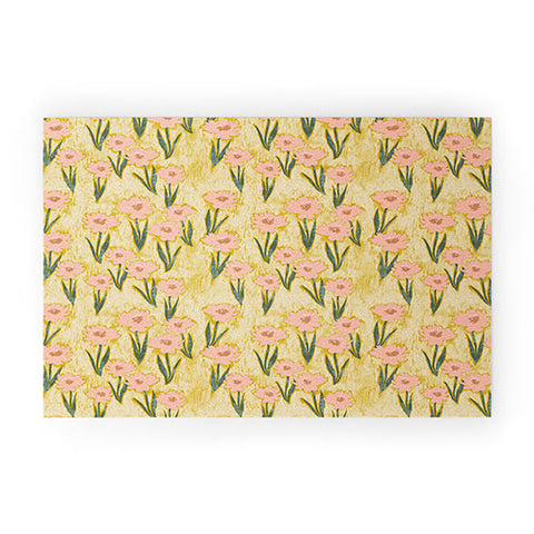 Schatzi Brown Danni Floral Yellow Welcome Mat