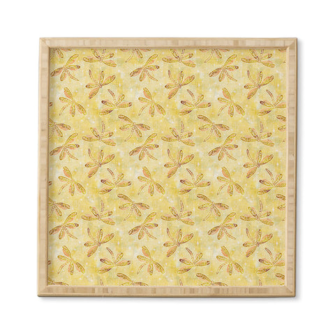 Schatzi Brown Dragonfly Golden Framed Wall Art