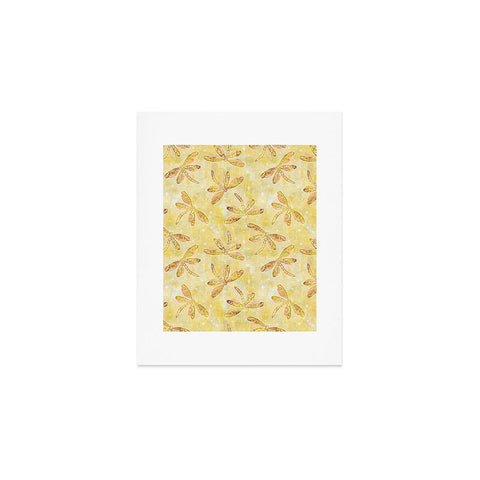 Schatzi Brown Dragonfly Golden Art Print