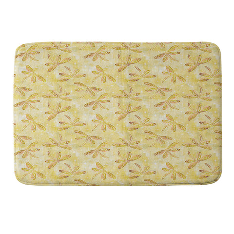 Schatzi Brown Dragonfly Golden Memory Foam Bath Mat