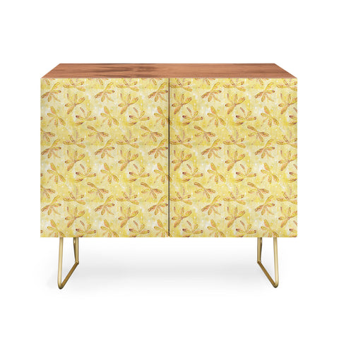 Schatzi Brown Dragonfly Golden Credenza