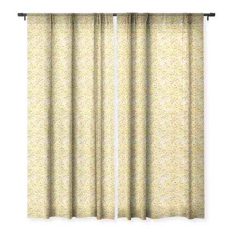 Schatzi Brown Dragonfly Golden Sheer Window Curtain