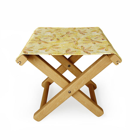 Schatzi Brown Dragonfly Golden Folding Stool