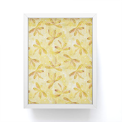 Schatzi Brown Dragonfly Golden Framed Mini Art Print