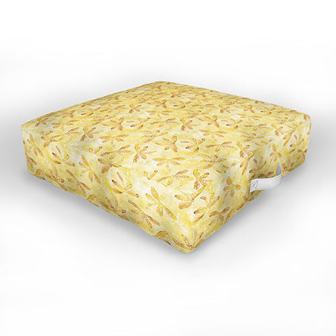 Schatzi Brown Dragonfly Golden Outdoor Floor Cushion