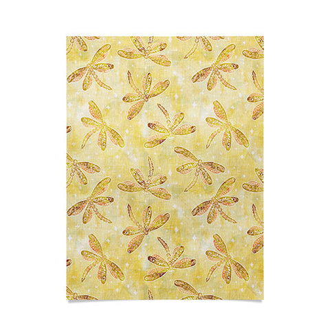 Schatzi Brown Dragonfly Golden Poster
