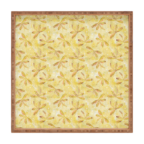 Schatzi Brown Dragonfly Golden Square Tray