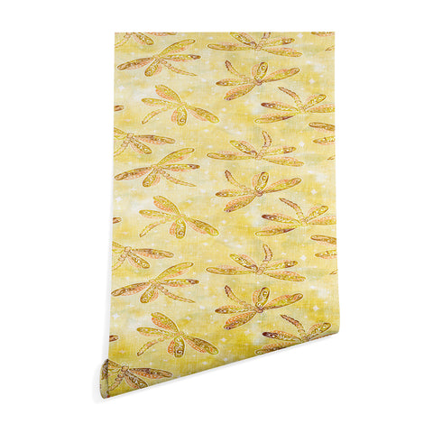 Schatzi Brown Dragonfly Golden Wallpaper