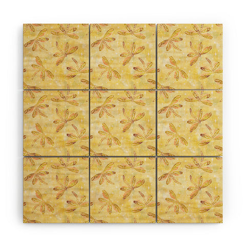 Schatzi Brown Dragonfly Golden Wood Wall Mural